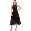 image:imageAdrianna Papell Womens Halter Velvet Tulle DressBlack