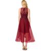 image:imageAdrianna Papell Womens Halter Velvet Tulle DressGarnet