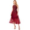 image:imageAdrianna Papell Womens Halter Velvet Tulle DressGarnet