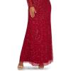 image:imageAdrianna Papell Womens Long Sleeve Bead Long DressCranberry