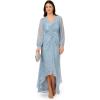 image:imageAdrianna Papell Womens Metallic Crinkle GownBelize Blue