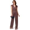 image:imageAdrianna Papell Womens Metallic Crinkle JumpsuitPlum