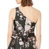 image:imageAdrianna Papell Womens One Shoulder Jacquard DressBlackPink Multi