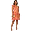 image:imageAdrianna Papell Womens One Shoulder Jacquard DressOrange Multi