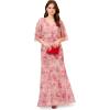 image:imageAdrianna Papell Womens Printed Beaded Mesh Long GownBlush Multi
