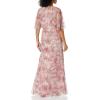 image:imageAdrianna Papell Womens Printed Beaded Mesh Long GownBlush Multi