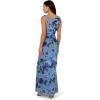 image:imageAdrianna Papell Womens Printed Chiffon GownBlue Multi