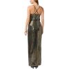 image:imageAidan Mattox Womens Halter Blouson GownBlackGold
