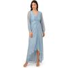 image:imageAdrianna Papell Womens Metallic Crinkle GownBelize Blue