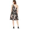 image:imageAdrianna Papell Womens One Shoulder Jacquard DressBlackPink Multi