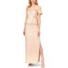 image:imageAidan Mattox by Adrianna Papell Womens Lame Column Gown with RufflesTaupe