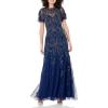 image:imageWomens Flutter Sleeve Beaded GownNavy