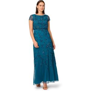 image:imageAdrianna Papell Embellished Mikado GownTeal Sapphire