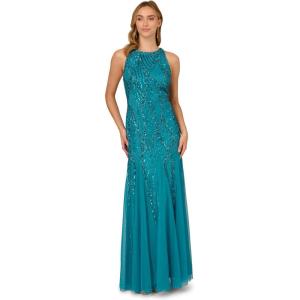 image:imageAdrianna Papell Womens Halter Beaded DressTeal