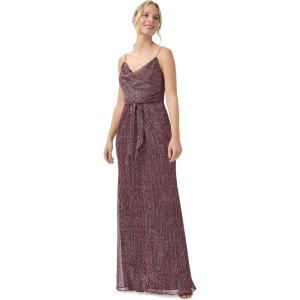 image:imageAdrianna Papell Womens Metallic Crinkle GownBurgundy