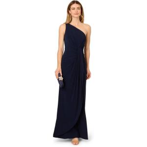 image:imageAdrianna Papell Womens One Shoulder Jersey Dress Red Wine 8Midnight