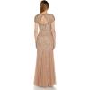 image:imageAdrianna Papell Womens Beaded Sweetheart Godet GownRose Gold