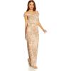 image:imageAdrianna Papell Womens Off Shoulder Metallic GownRose Multi