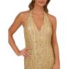 image:imageAdrianna Papell Beaded Halter Long Dress SilverGold