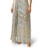 image:imageAdrianna Papell Foil Leaf Draped Gown NavyGoldLight BlueGold
