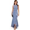 image:imageAdrianna Papell Ruffle Crepe Halter Gown Radiant FuchsiaFrench Blu