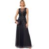 image:imageAdrianna Papell Womens Bead Metallic Mesh DressNavySilver