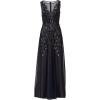 image:imageAdrianna Papell Womens Bead Metallic Mesh DressNavySilver