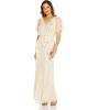 image:imageAdrianna Papell Womens Bead Surplice Blouson GownSoft Silk
