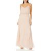 image:imageAdrianna Papell Womens Beaded Blouson Gown with Spaghetti StrapsBlush