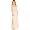 image:imageAdrianna Papell Womens Beaded Blouson Gown with Spaghetti StrapsFlaxen