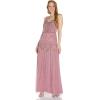 image:imageAdrianna Papell Womens Beaded Blouson Gown with Spaghetti StrapsRoseMercury