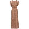 image:imageAdrianna Papell Womens Beaded Blouson Gown with Spaghetti StrapsStone