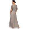 image:imageAdrianna Papell Womens Beaded Blouson GownPewterSilver