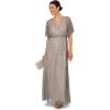image:imageAdrianna Papell Womens Beaded Blouson GownPewterSilver