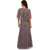 image:imageAdrianna Papell Womens Beaded Cape Sleeve Long DressMoonscape