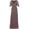image:imageAdrianna Papell Womens Beaded Cape Sleeve Long DressMoonscape