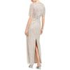 image:imageAdrianna Papell Womens Beaded Column GownMarble