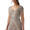 image:imageAdrianna Papell Womens Beaded Gown with FringeSterlingNude