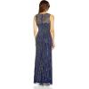 image:imageAdrianna Papell Womens Beaded Gown with Mermaid SkirtLight Navy