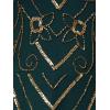 image:imageAdrianna Papell Womens Beaded Mesh DressGreenGold