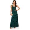 image:imageAdrianna Papell Womens Beaded Mesh Illusion DressGem Green