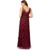 image:imageAdrianna Papell Womens Beaded Mesh Illusion DressMahogany