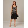 image:imageAdrianna Papell Womens Border Embroidery Midi DressBlackIvory