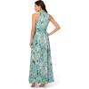 image:imageAdrianna Papell Womens Chiffon Leaf Long DressSlate