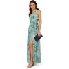 image:imageAdrianna Papell Womens Chiffon Leaf Long DressSlate