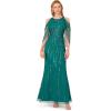 image:imageAdrianna Papell Womens Cold Shoulder Bead GownVivid Emerald