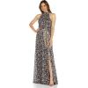 image:imageAdrianna Papell Womens Foiled Printed Chiffon GownBlack Multi