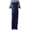 image:imageAdrianna Papell Womens Long 3D Floral Sequin GownLight Navy