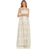 image:imageAdrianna Papell Womens Metallic Floral GownIvoryGold