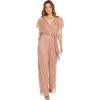 image:imageAdrianna Papell Womens Metallic Pleat JumpsuitRose Gold